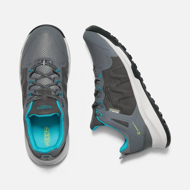 Keen Explore Waterproof Wanderschuhe Damen DE-91856 Steel Grey/Bright Turquoise - Keen Damenschuhe G